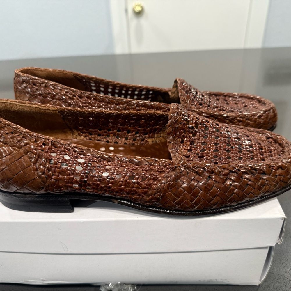 Moreschi Chestnut Woven Loafers 9.5